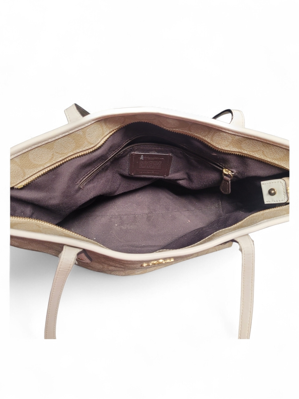 Coach Pink Signature Tote with Gold Hardware - Picture 3 of 4